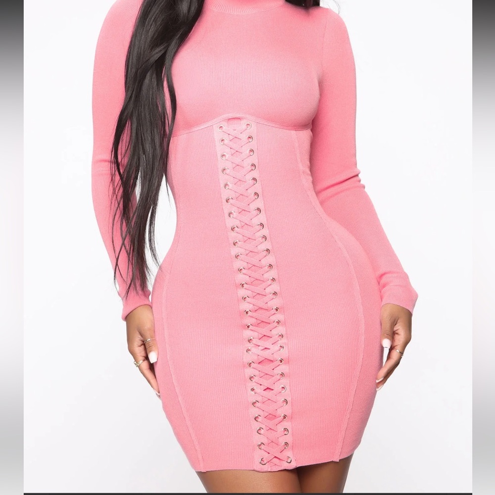 Setting The Tone Mini Dress - Pink